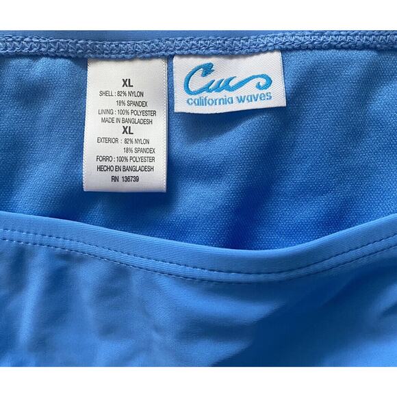 California Waves Blue Strappy Bikini Bottom XL NWT - Picture 4 of 5